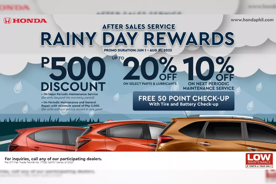 Honda Cars Philippines rainy season promo
