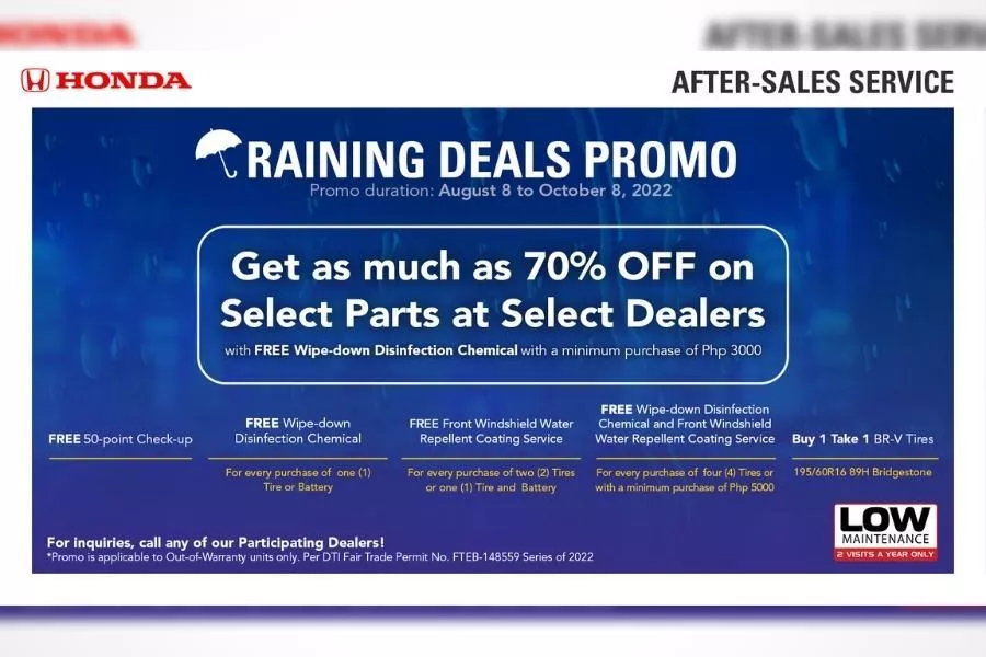 Honda Cars Philippines Raining Deals promo