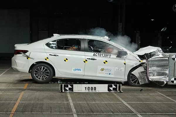 Frontal impact test for the Honda City