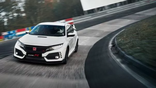 A honda Civic Type R 2017 on the road