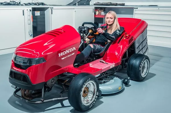 A picture of Jess Hawkins on the Honda Mean Mower 2
