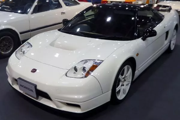 A picture of the ultra rare Honda NSX-R GT in a museum