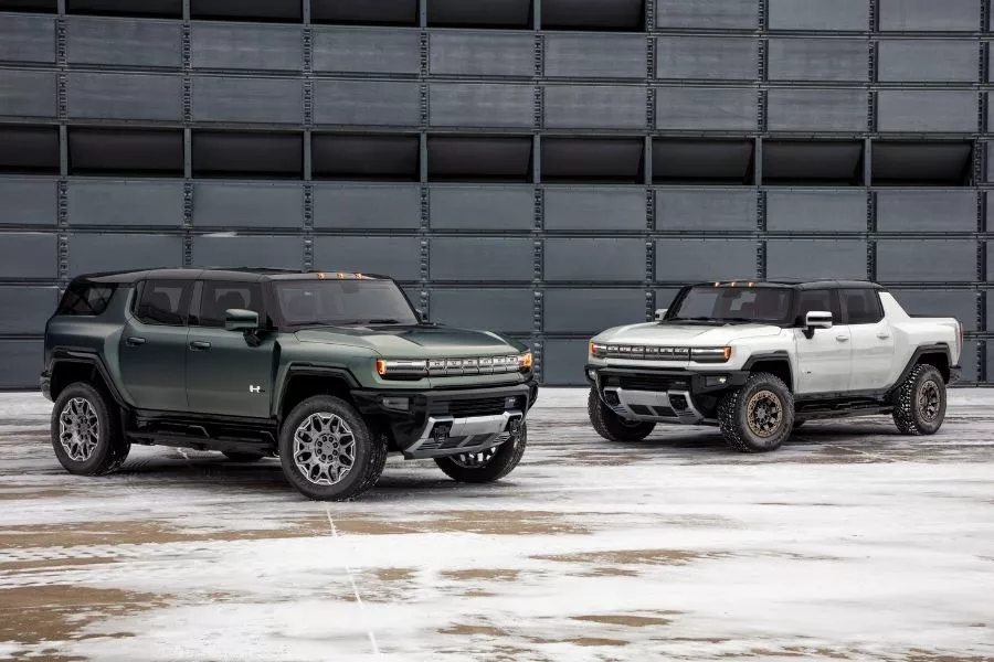 A picture of the Hummer EV lineup