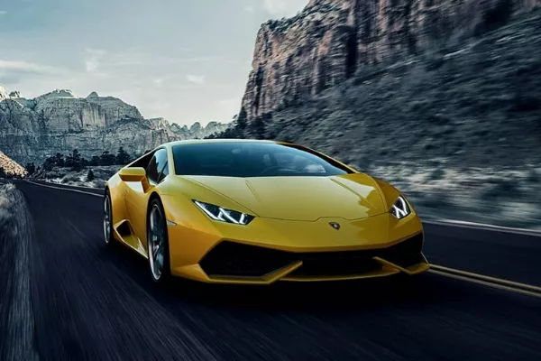 A yellow Huracan
