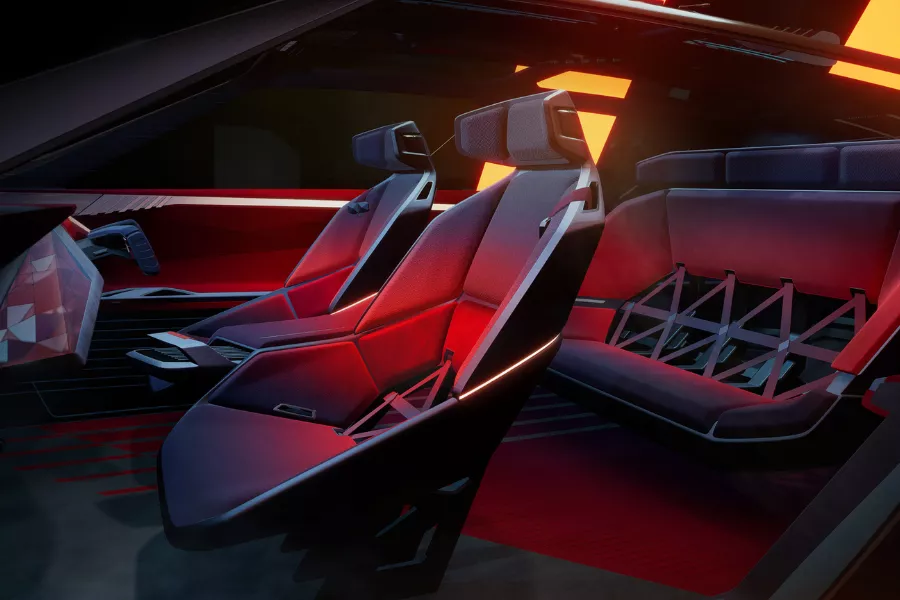 Its interior has plenty of angular details A picture of the Hyper Adventure interior