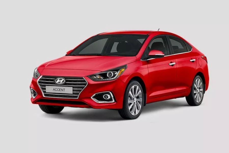 Hyundai Accent color in red