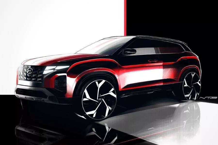 Hyundai Creta facelift sketch front view