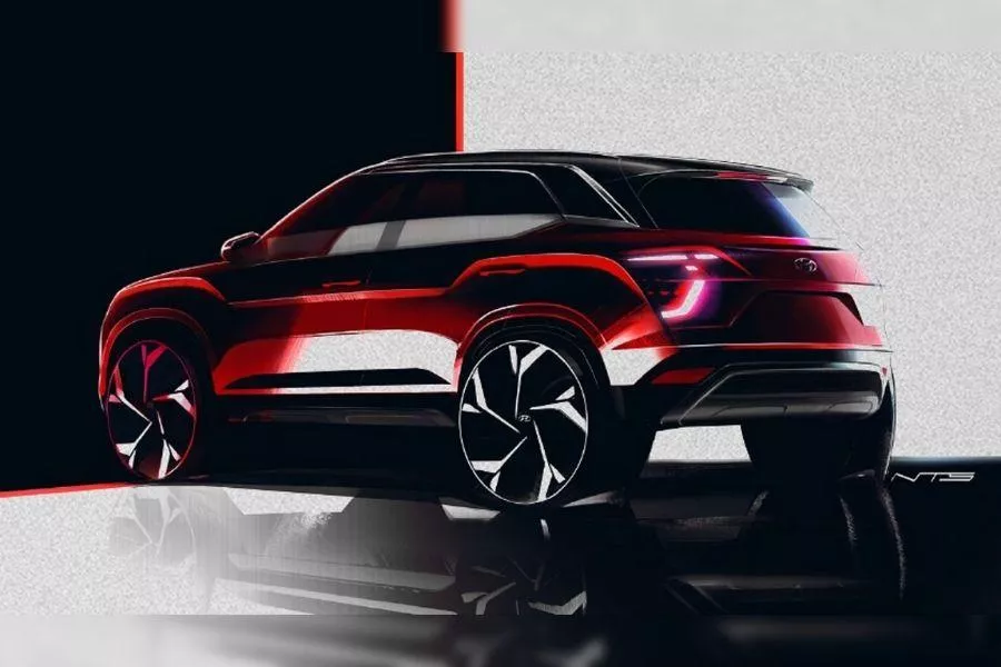 Hyundai Creta facelift sketch rear view