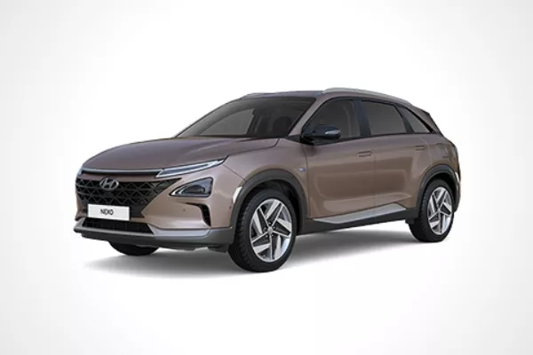 A Hyundai NEXO in a photoshoot
