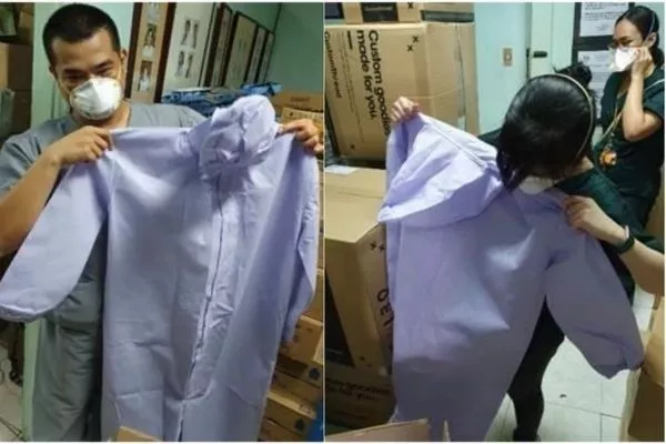 A picture of the PPEs donated by HARI to UP-PGH