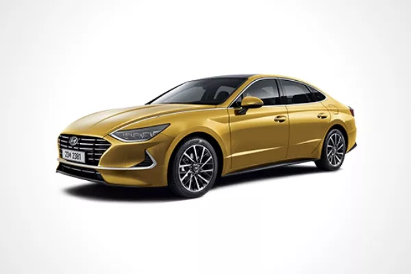 A yellow Hyundai Sonata