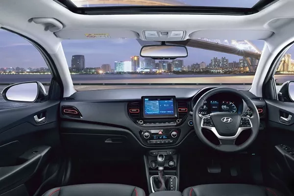 Interior view of the Hyundai Verna