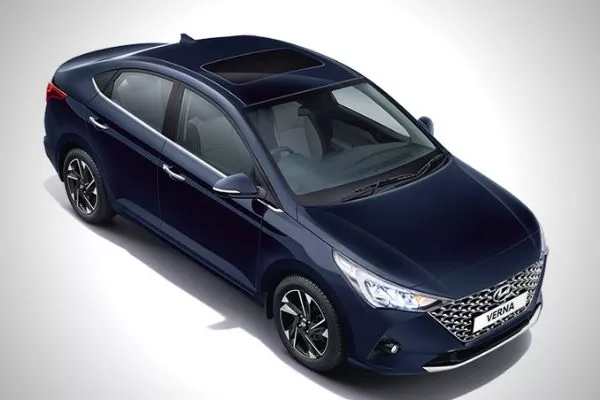 A picture of the Hyundai Verna/Accent from the top