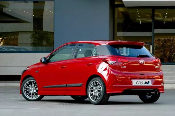 angular rear of the Hyundai i20 N