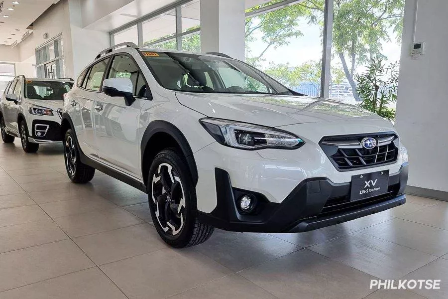 A picture of the facelifted Subaru XV in a showroom