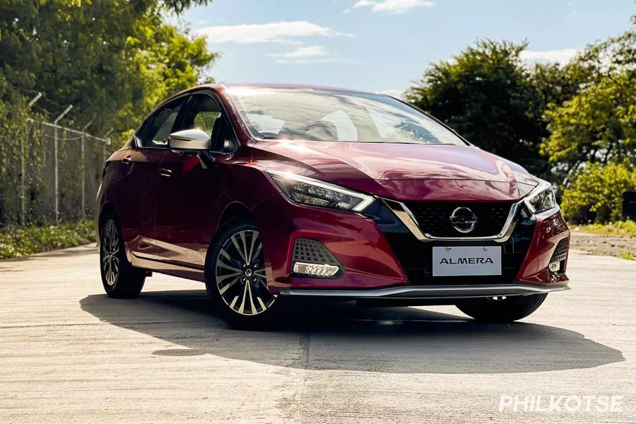 A picture of the Nissan Almera parked in the middle of a road