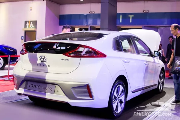 A picture highlighting the Ioniq's rear end
