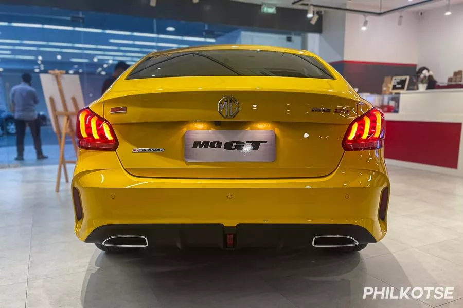 A picture of the rear of the MG GT