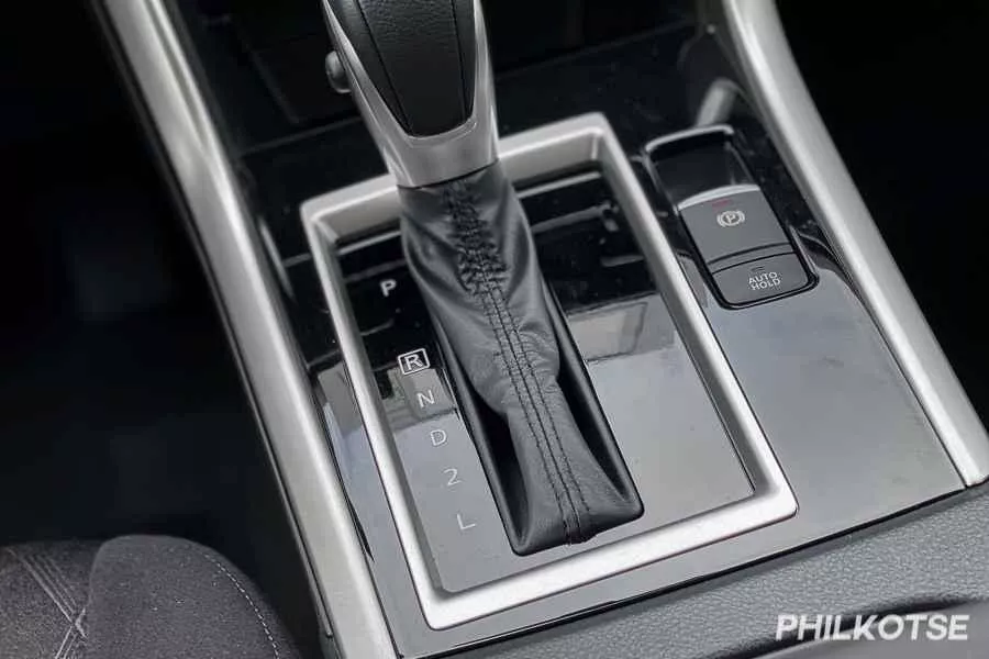 A close-up shot of the 2022 Mitsubishi Xpander's gear shift lever.