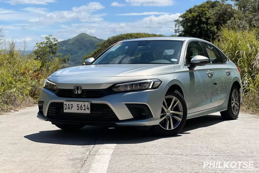 Honda Civic Morning Mist Blue Metallic front view