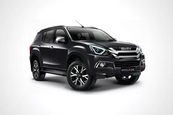 An Isuzu mu-X with white background
