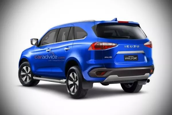 A rear rendering of the 2021 mu-X.