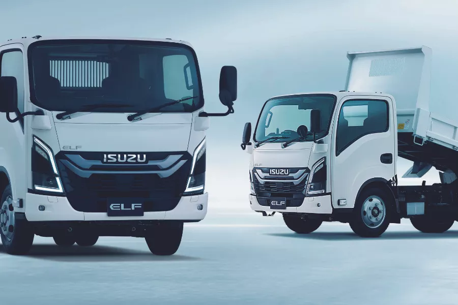 A picture of two different elf truck configurations