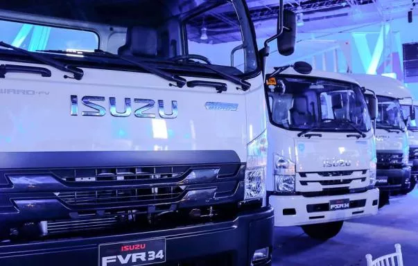 Truck lineup at the Isuzu Truck Fest 2018 