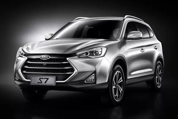 The S7 is JAC's entry-level for its crossover lineup A JAC S7 with black background