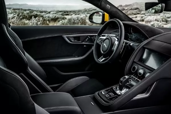 Interior view of the Jaguar F-Type