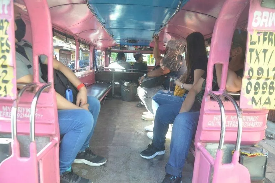 Jeepney without plastic barriers in the Philippines