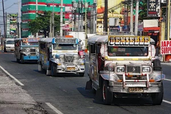 A picture of jeepneys in the Philippines