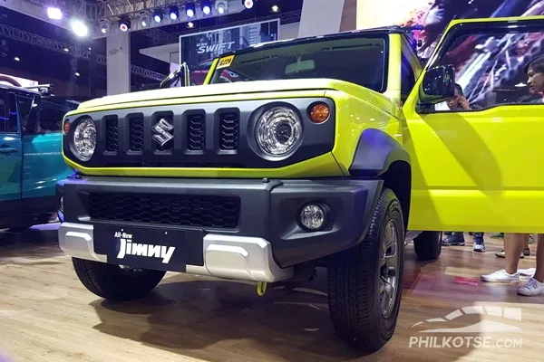 A closeup shot of the Jimny's front end