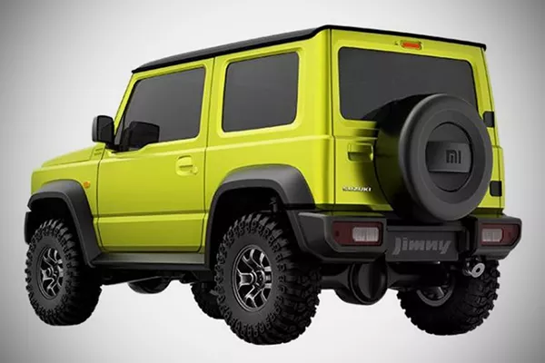 A picture of the Xiaomi Jimny toy car's rear
