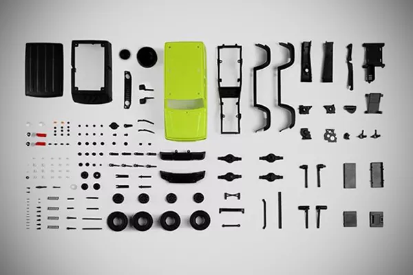 A picture of the toy jimny's parts