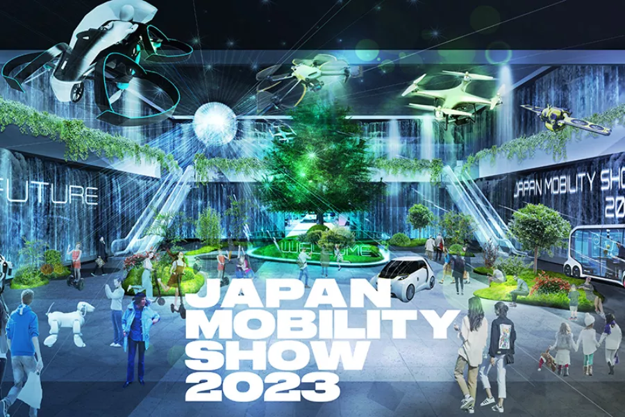 A picture of a promotional poster for the Japan Mobility Show 2023