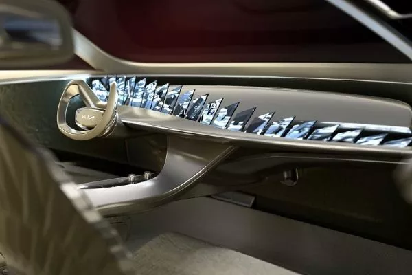 A preview of what Kia's design language in the future might look like Interior view of the Kia EV crossover concept