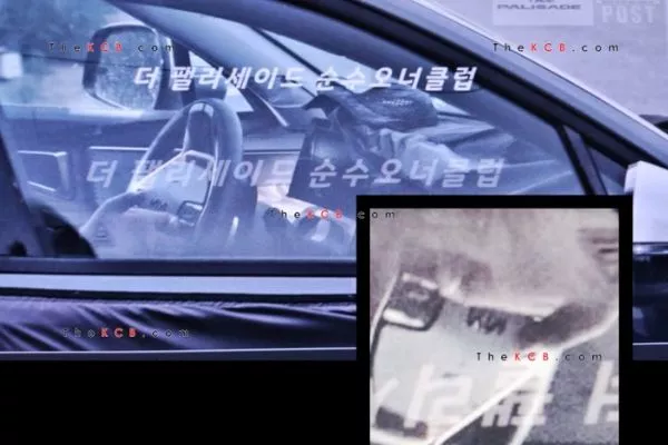 The new logo on the K7's steering wheel