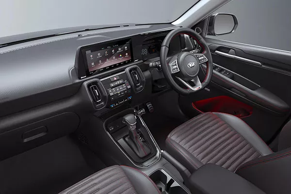 A picture of the interior of the Kia Sonet.