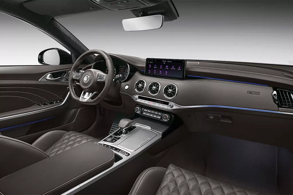 Interior view of the 2021 Kia Stinger