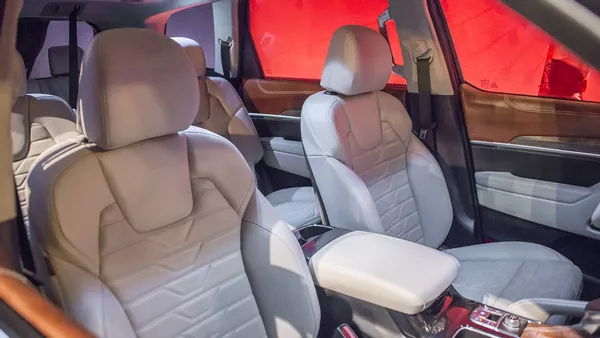 the interior of the Kia Telluride 2019 at New York Fashion Show