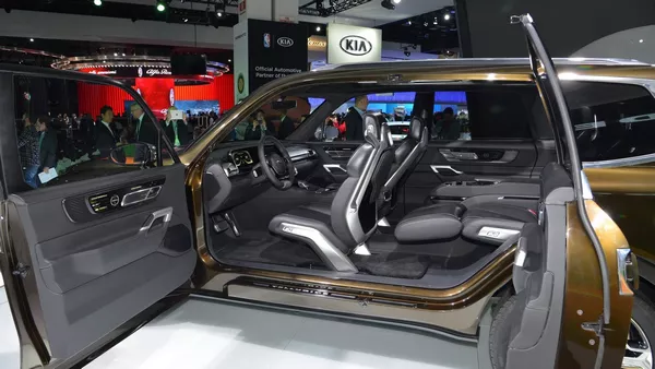The view of the interior of the Kia Telluride concept