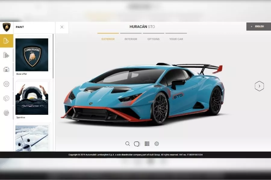 Lamborghini Car Configurator program