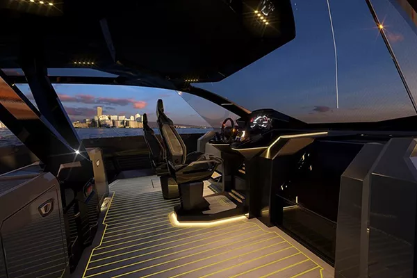 A picture of the Lamboat's cockpit