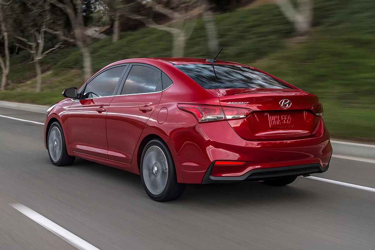 A picture of the rear of the US-spec Hyundai Accent