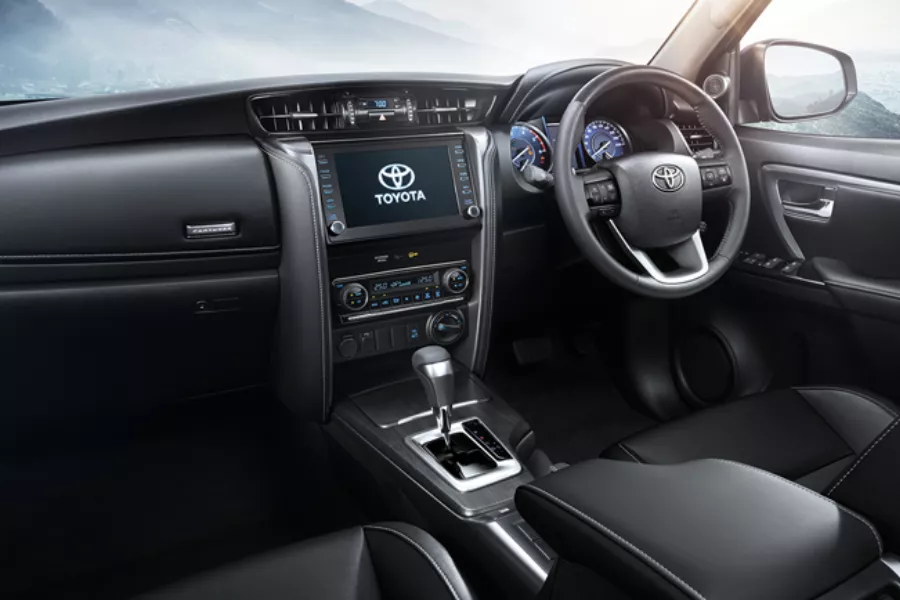 A picture of the interior of the Toyota Fortuner Leader