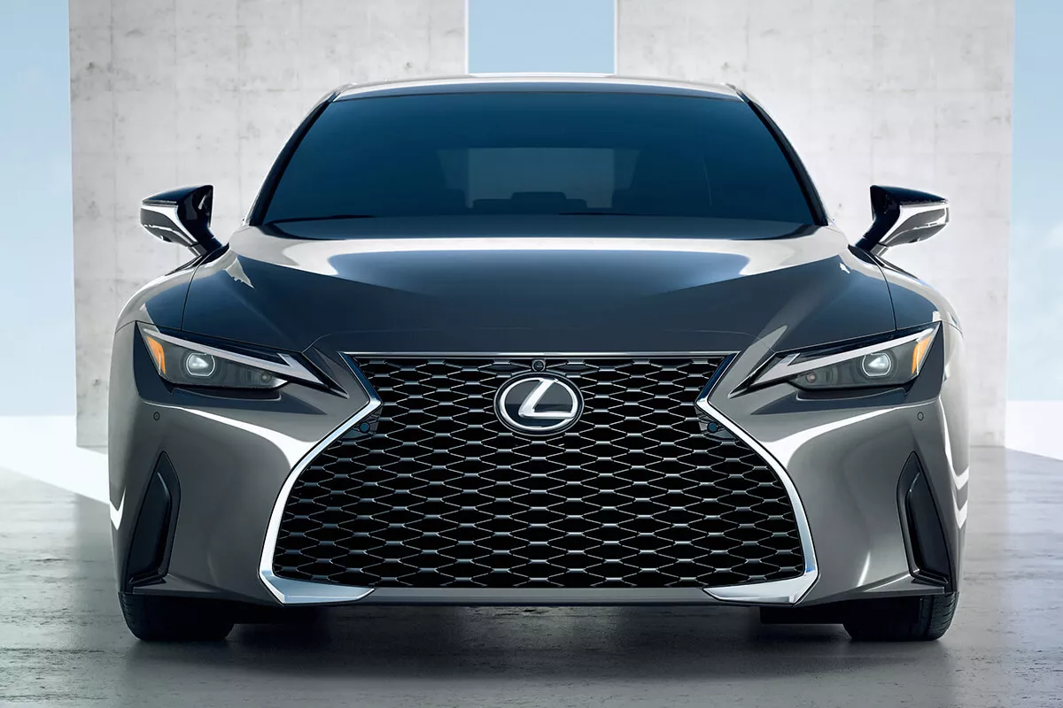 A picture of the front of the new Lexus IS