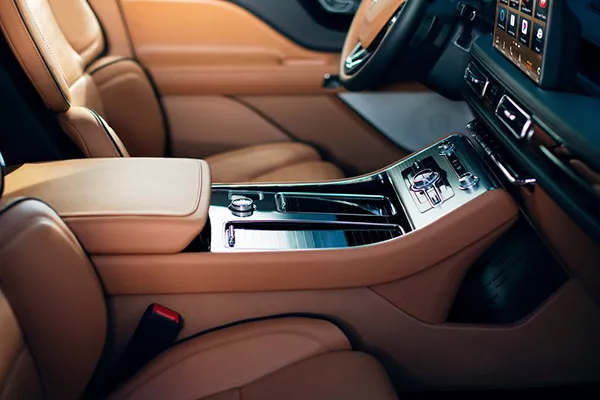 The Lincoln Aviator's massive armrest and center console