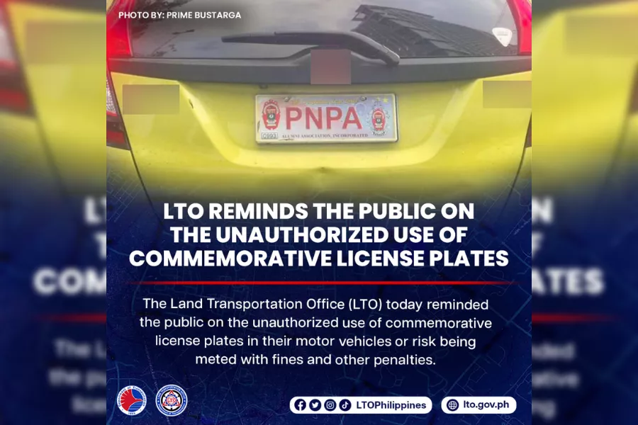 LTO unauthorized license plates