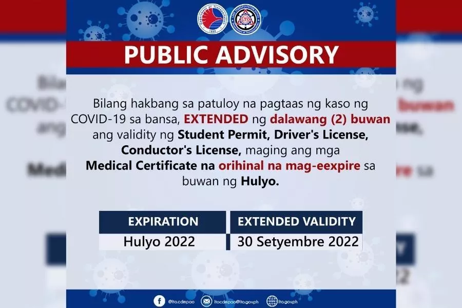 LTO extends driver's license validity expiring in July